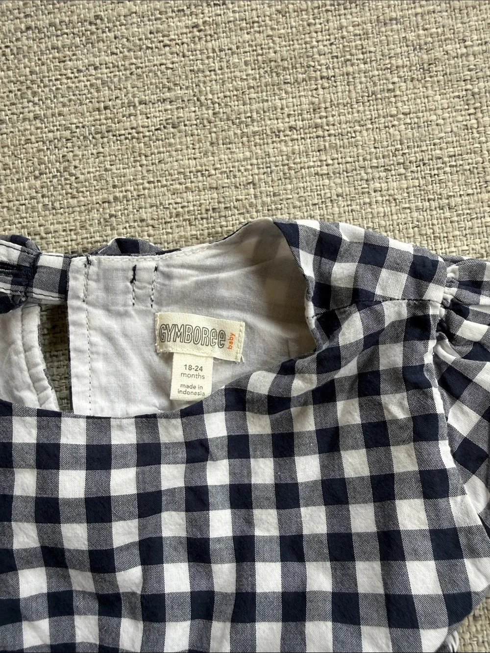 Gymboree Navy and White Gingham Short-Sleeve Dress